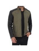 Darrell Green and Black Cafe Racer Men's Jacket