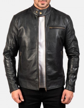 Dean Black Leather Biker Jacket