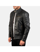 Dean Black Leather Biker Jacket