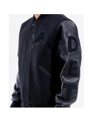 Detroit Lions Letterman Varsity Black Jacket