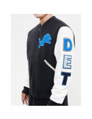 Detroit Lions Letterman Varsity Black and White Jacket