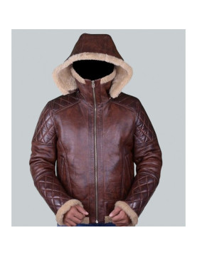 Diamond Quilted Bomber B3 Shearling Jacket