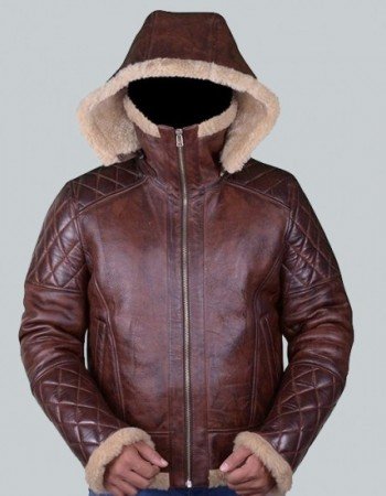 Diamond Quilted Bomber B3 Shearling Jacket