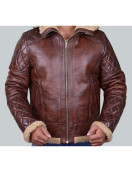 Diamond Quilted Bomber B3 Shearling Jacket