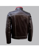 Double Stitched Men's Brown Leather Jacket