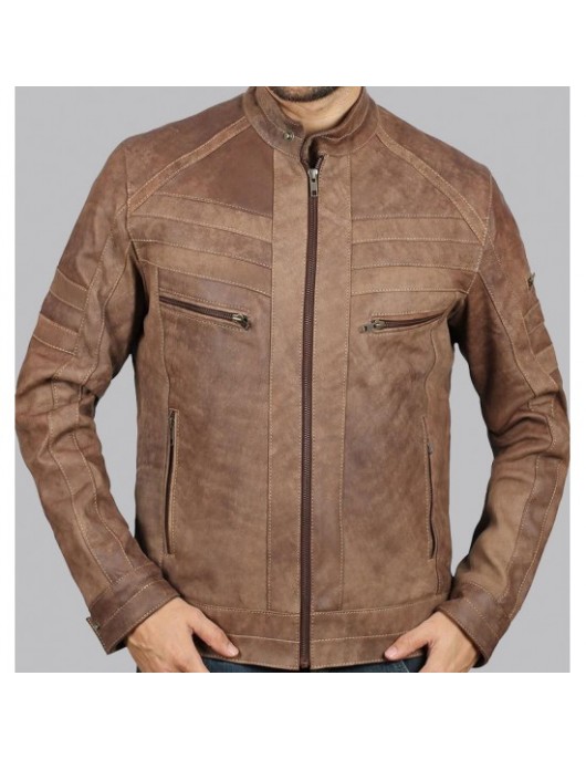 Douglas Brown Leather Jacket Mens