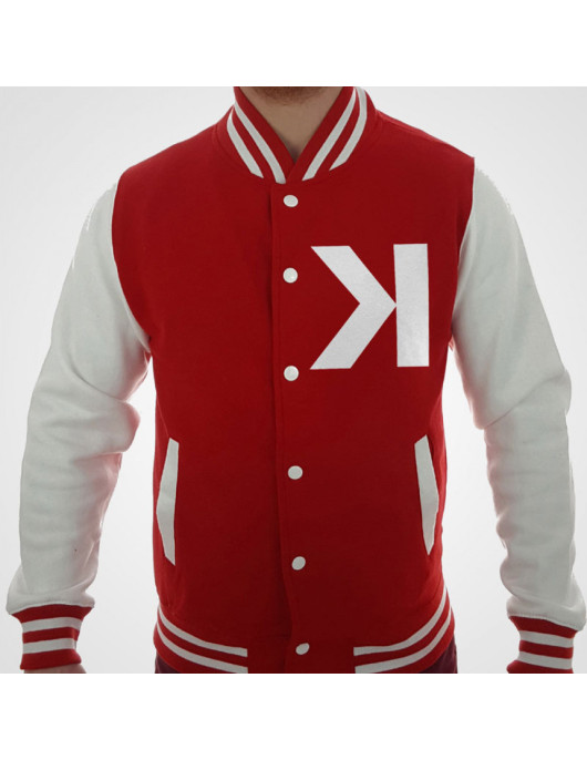 Electro Kavinsky Red and White Wool Jacket