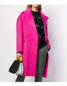 Emily in Paris Lily Collins Pink Wool Belted Coat