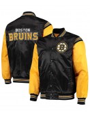 Enforcer Boston Bruins Yellow and Black Satin Jacket