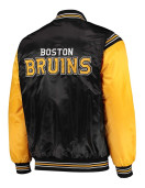 Enforcer Boston Bruins Yellow and Black Satin Jacket