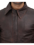 Ernest Mens Dark Brown Bomber Leather Jacket