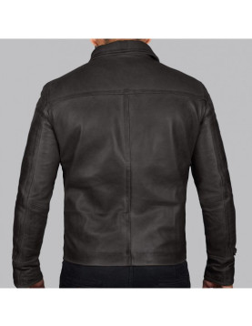 Expendable Distressed Mens Vintage Black Leather Jacket