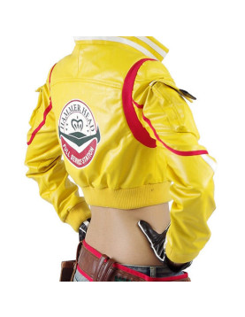 Final Fantasy 15 Cindy Yellow Leather Jacket with Hammer Head Patch