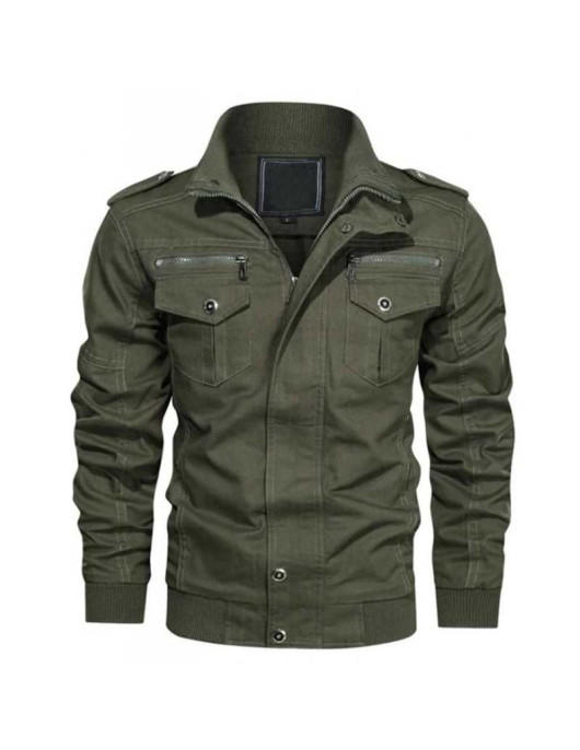 Finley Green Cotton Bomber Jacket for Men's