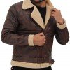 Foligno Brown Distressed Shearling Bomber Leather Jacket Foligno Brown Distressed Shearling Bomber Leather Jacket