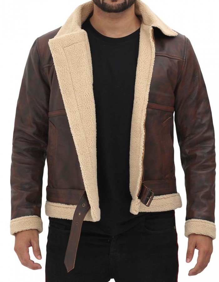 Foligno Brown Distressed Shearling Bomber Leather Jacket Foligno Brown Distressed Shearling Bomber Leather Jacket