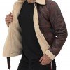 Foligno Brown Distressed Shearling Bomber Leather Jacket Foligno Brown Distressed Shearling Bomber Leather Jacket