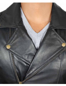 Frisco Asymmetrical Mens Black Leather Motorcycle Jacket