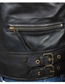 Frisco Asymmetrical Mens Black Leather Motorcycle Jacket