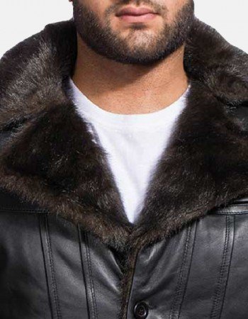 Furcliff Black Leather Coat Furcliff Black Leather Coat