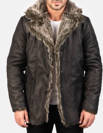 Furlong Black Leather Coat