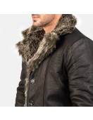 Furlong Black Leather Coat