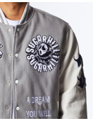 GREAT ESCAPE GREY LATTERMAN VARSITY JACKET