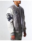 GREAT ESCAPE GREY LATTERMAN VARSITY JACKET