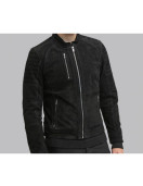 Genuine Leather Mens Black Suede Jacket