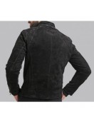 Genuine Leather Mens Black Suede Jacket