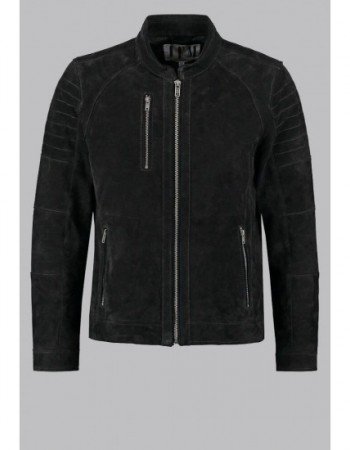 Genuine Leather Mens Black Suede Jacket