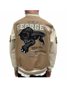 George V Panther Red Wool Varsity Jacket