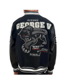 George V Panther Red Wool Varsity Jacket