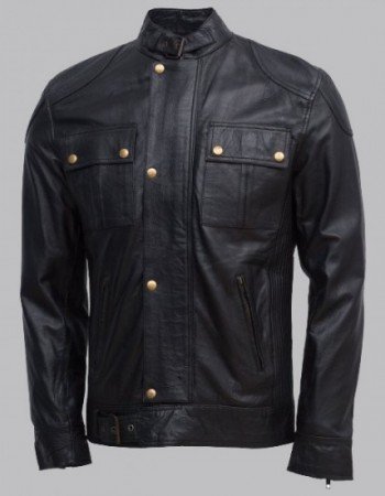Gerard Butler Black Leather Jacket