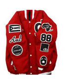 Glassjaw Letterman Red Wool Jacket