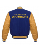 Golden State Warriors Blue and Yellow Letterman Jacket