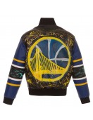 Golden State Warriors Painted Leather Jacket