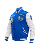 Golden State Warriors Retro Classic Off White Wool Varsity Jacket