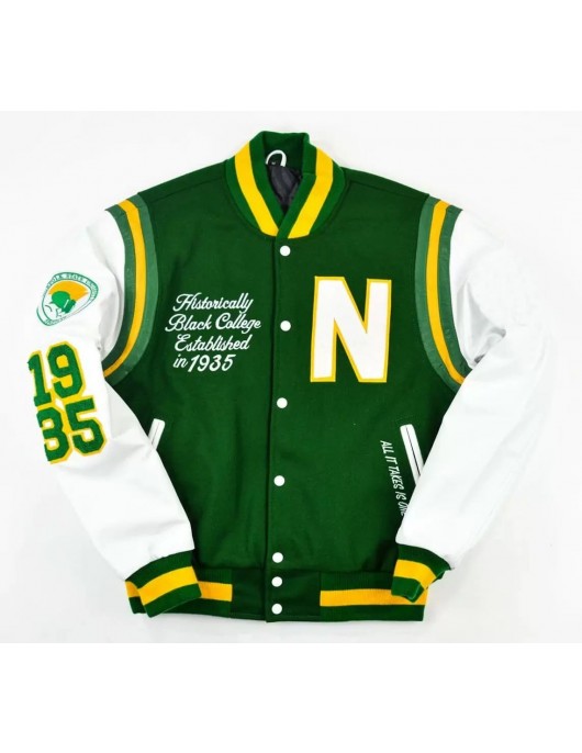 Green Norfolk State University Varsity Jacket