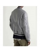 Grey Off White Varsity Wool Jacket