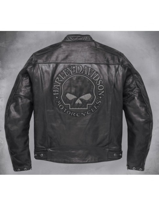Harley Davidson Reflective Skull Leather Jacket