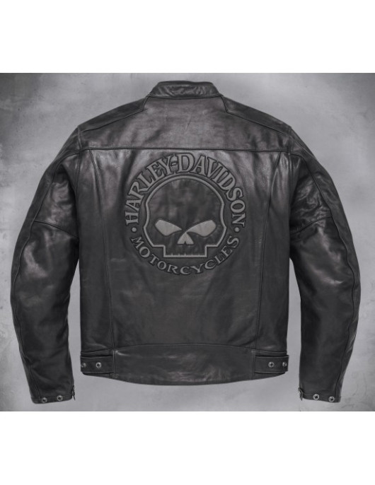 Harley Davidson Reflective Skull Leather Jacket