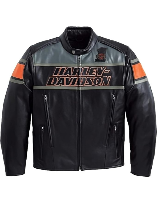 Harley Davidson Vintage Triple Vent Motorcycle Leather Jacket