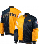 Indiana Pacers Starter Satin Yellow and Blue Jacket