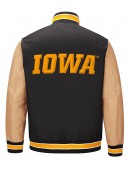Iowa Hawkeyes Black and Brown Letterman Jacket