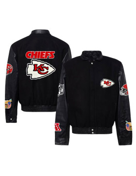 JH Kansas City Chiefs Varsity Black Jacket