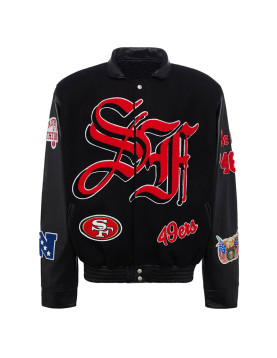 JH San Francisco 49ers Varsity Black Jacket