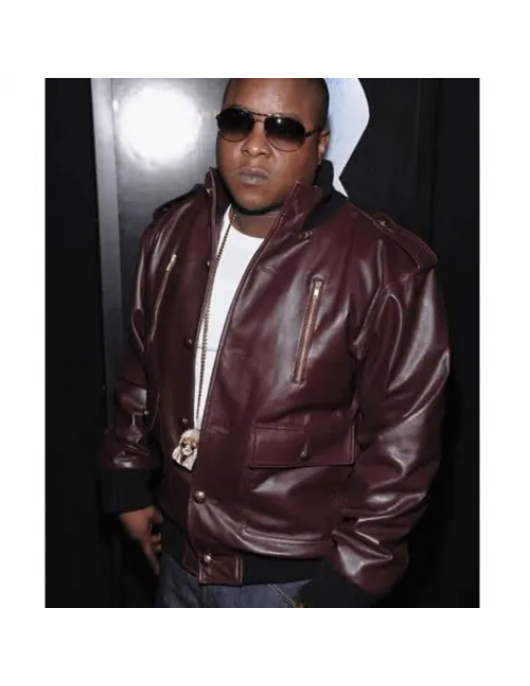 Jason Terrance Phillips Maroon Leather Bomber Jacket