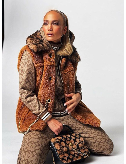 Jennifer Lopez Faux Fur Vest