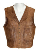 John Wayne Brown Leather Vest